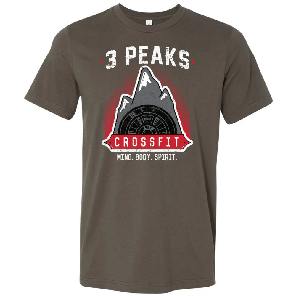 3 Peak CrossFit - 100 - Stacked - Men's T-Shirt