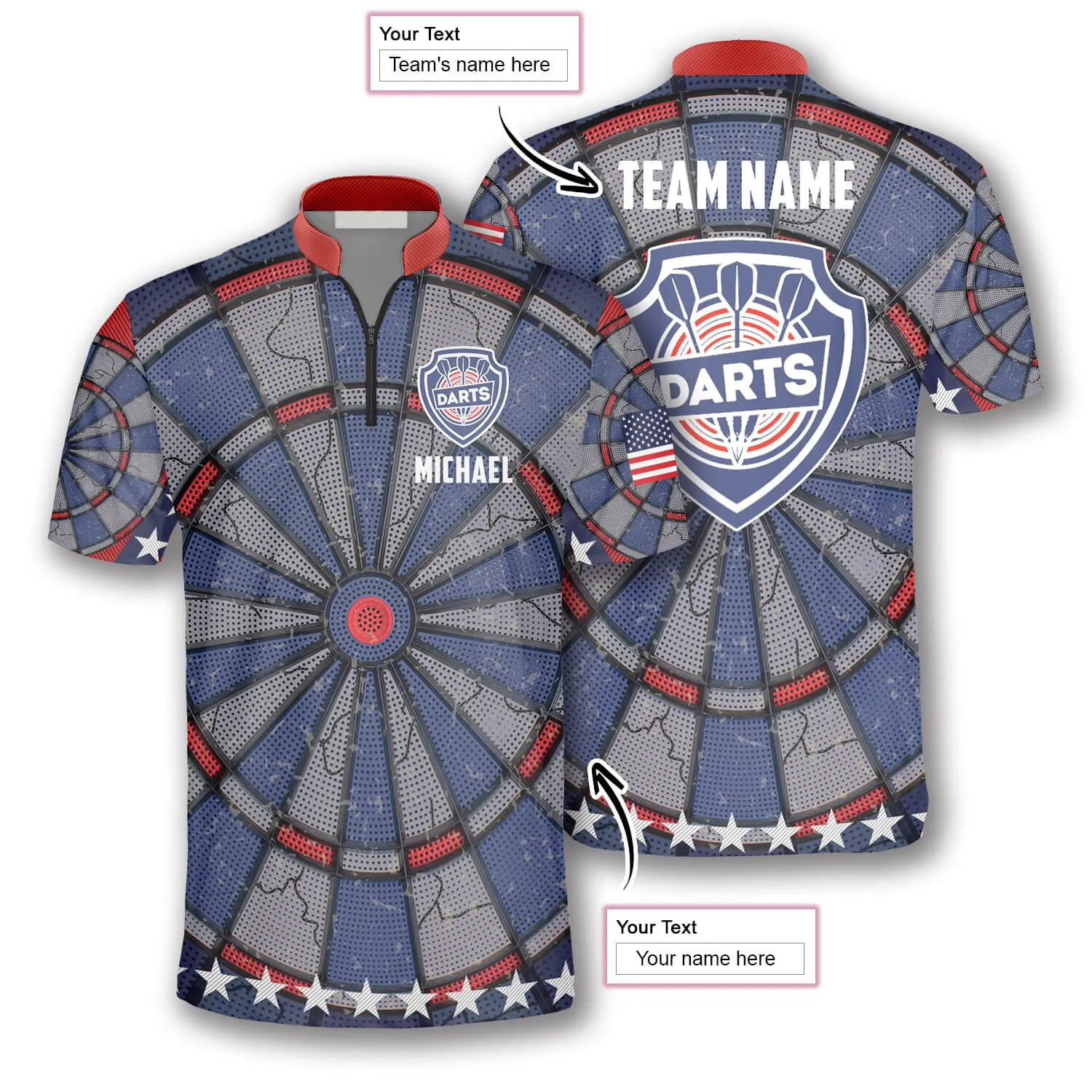 3D All Over Print Dart Board Pattern Background Custom Darts Jerseys for Men, Shirt for Dart Player