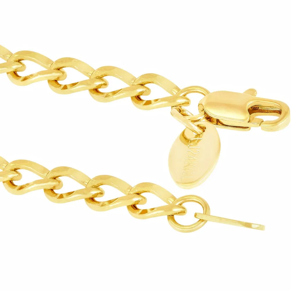 4mm Diamond Cut Curb Link Anklet