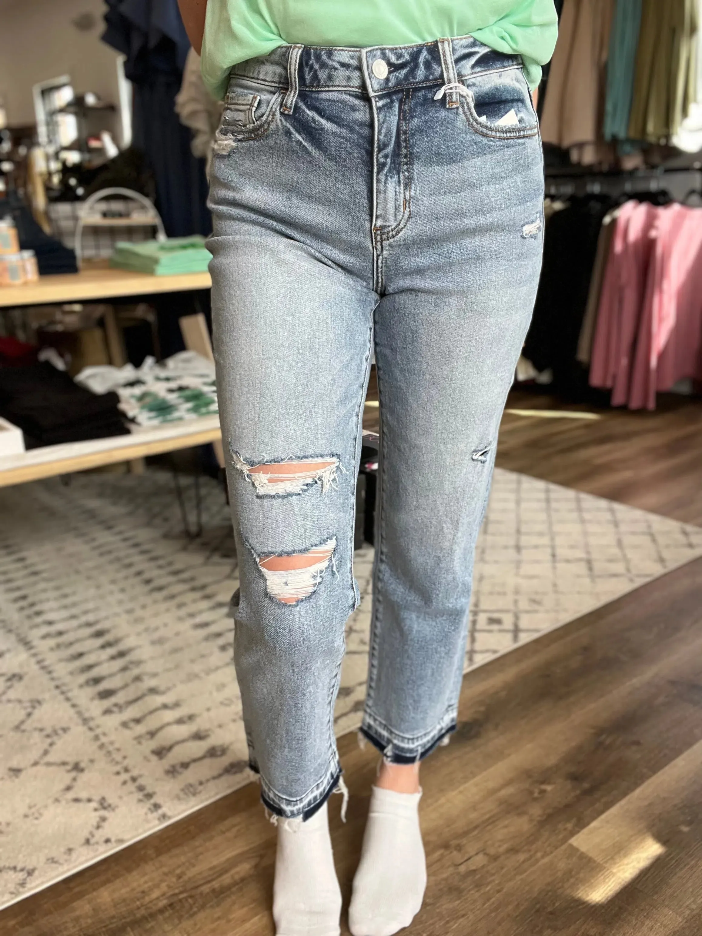 Abby Release Hem Cropped Denim | Lovervet