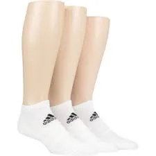 ADIDAS CUSHIONED LOW-CUT WHITE SOCKS (3 PAIRS)