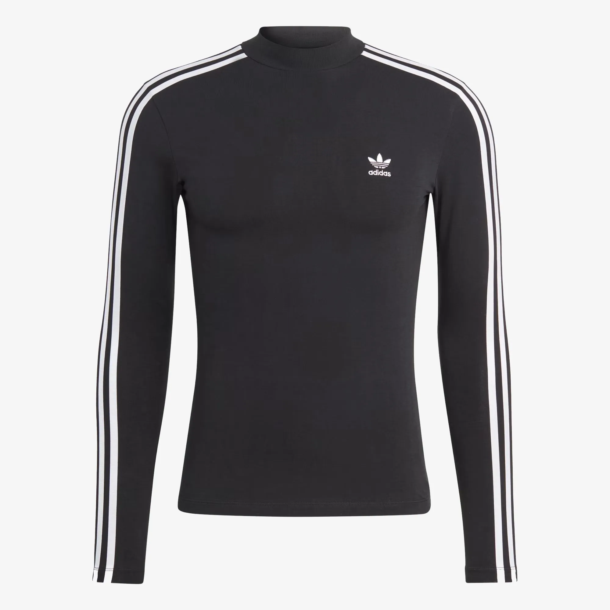 Adidas Originals | ADICOLOR CLASSICS 3-STRIPES HIGH NECK LONG SLEEVE TEE  { BLACK