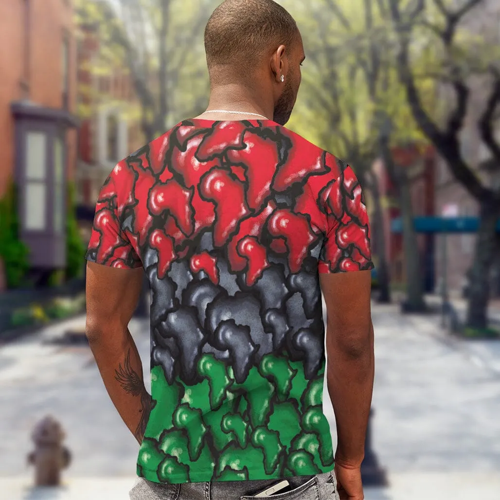 Africa-Shaped In Pan-African Colors T-shirt