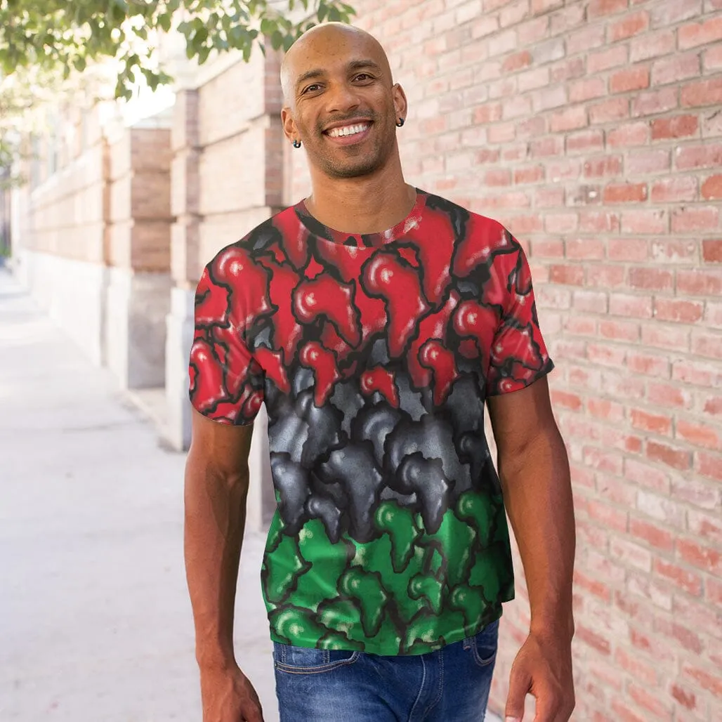 Africa-Shaped In Pan-African Colors T-shirt