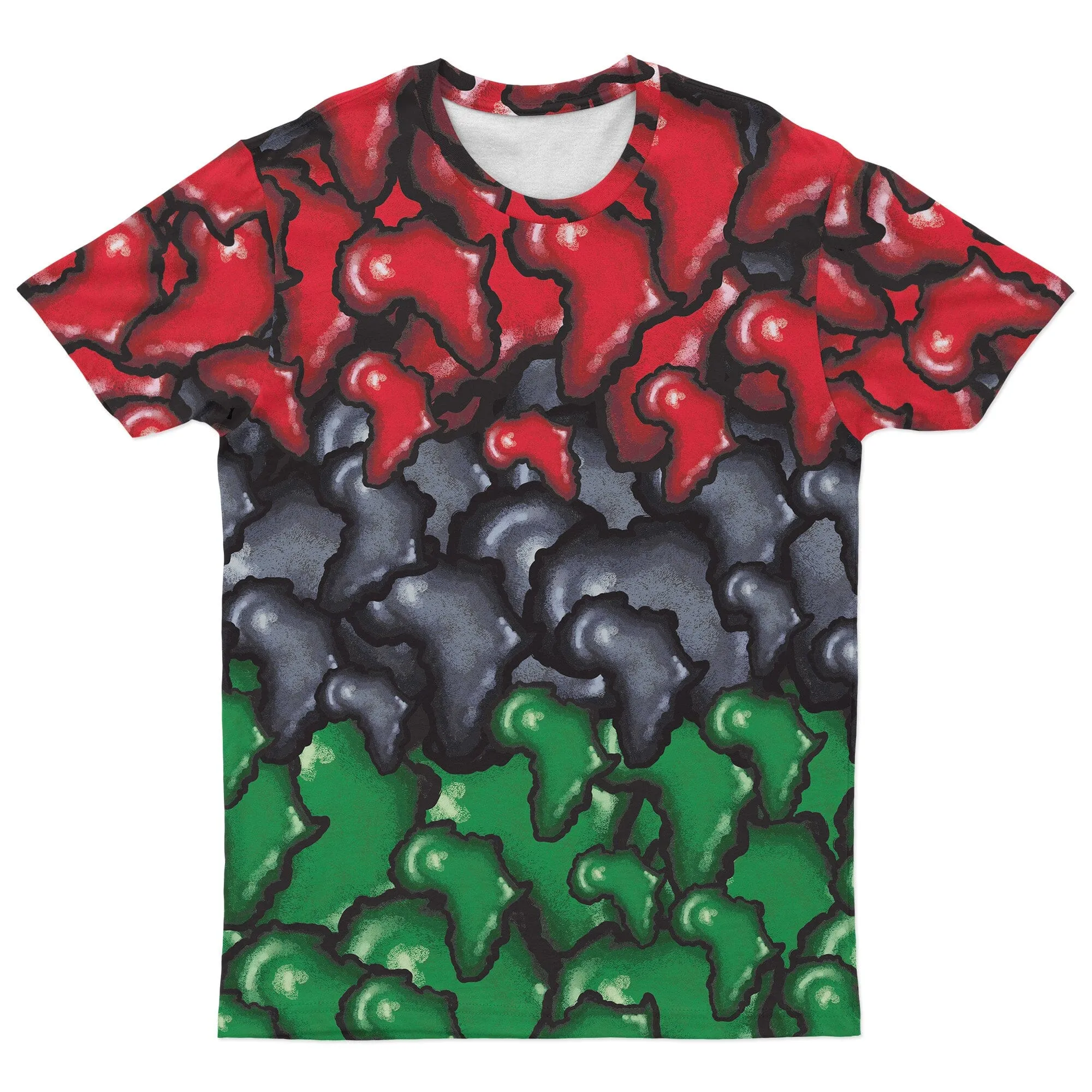 Africa-Shaped In Pan-African Colors T-shirt