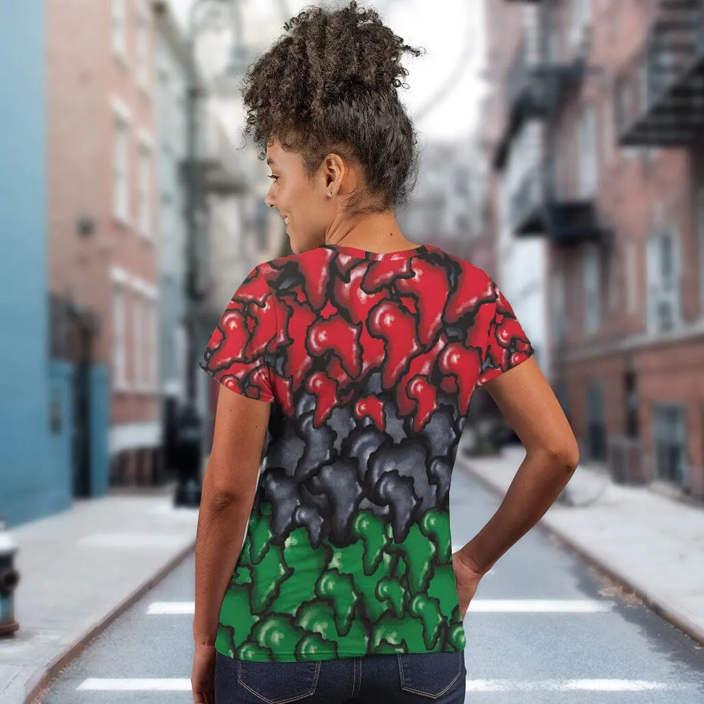 Africa-Shaped In Pan-African Colors T-shirt