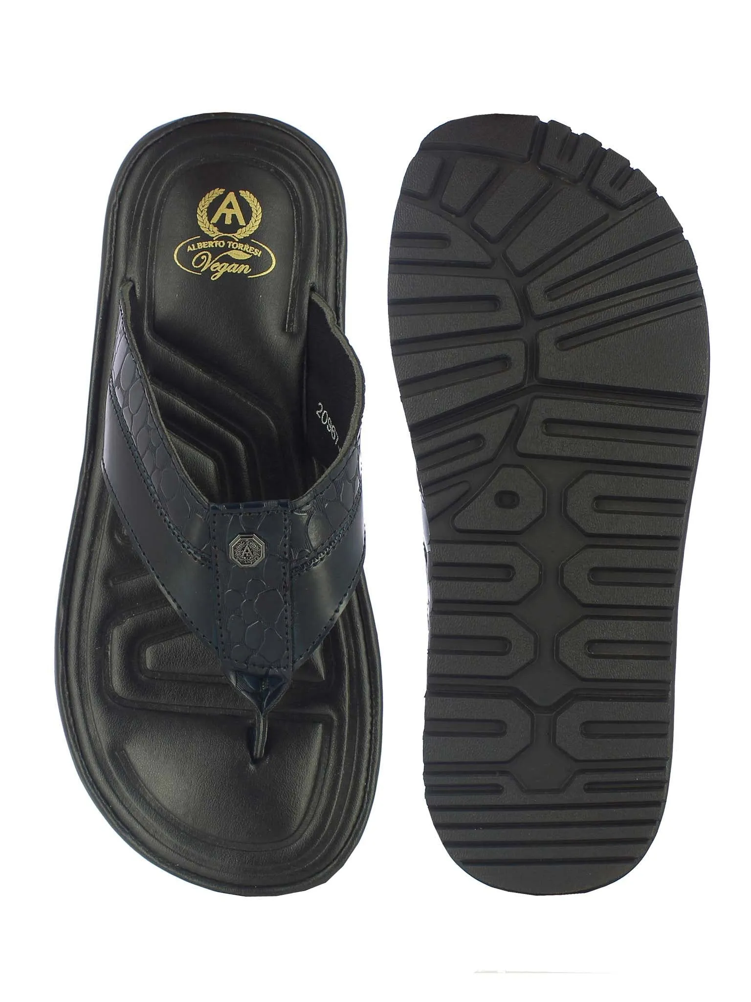 Alberto Torresi Men's Navy Slippers