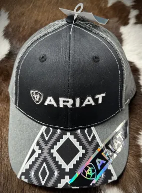 Ariat Black/Grey Aztec Ball cap