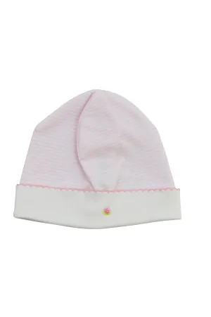 Baby Girl's Pink Striped Rose Hat