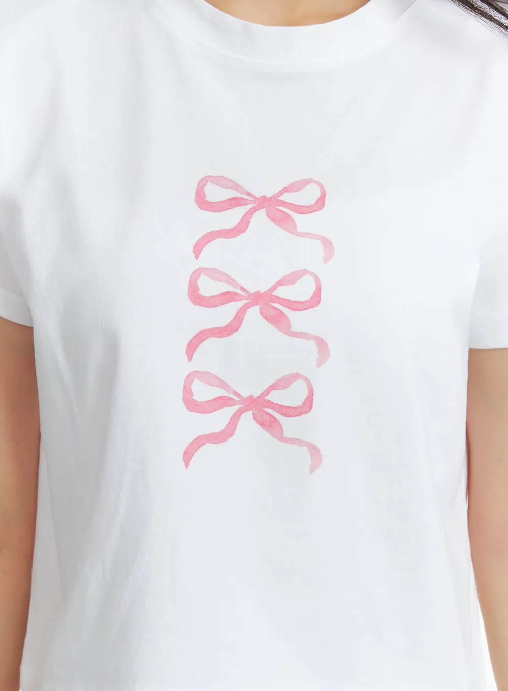 Balletcore Ribbon Graphic Top OF408