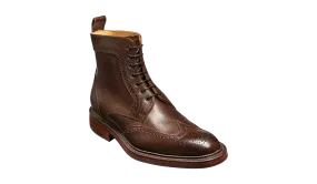 Barker Calder Rugged Wind Cap Boot-  Dark Brown Grain