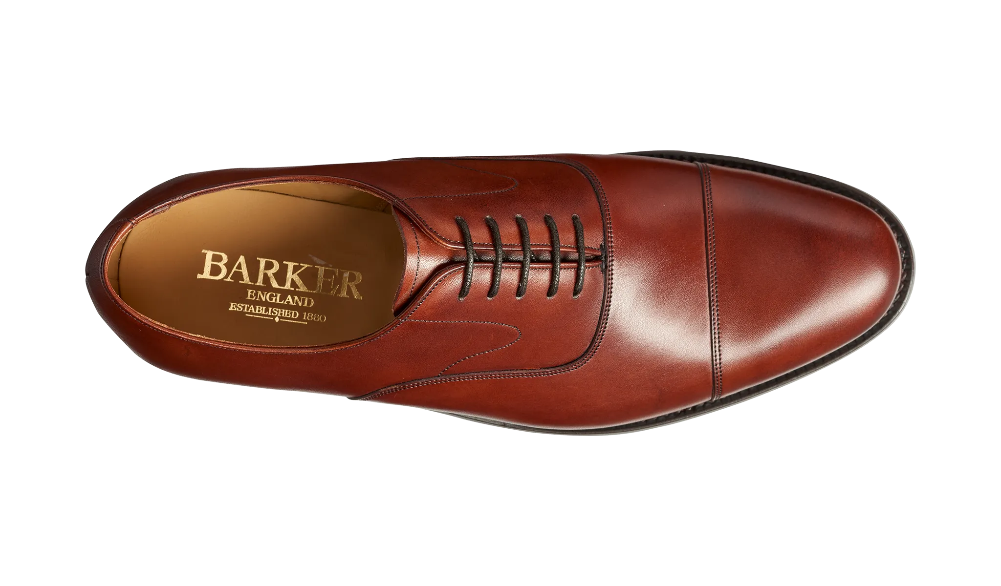 Barker Malvern toe- cap Oxford  Shoe - Rosewood Calf