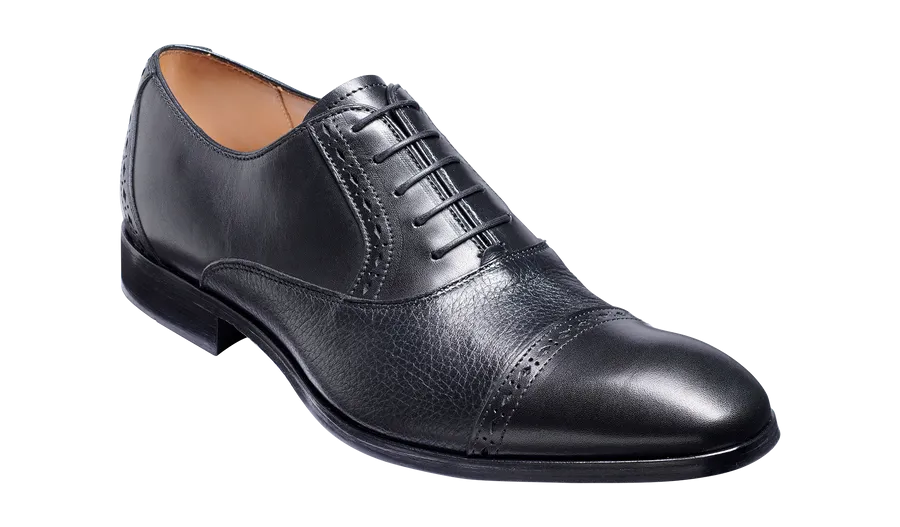 Barker Ramsgate Toe-Cap Oxford Shoe -  Black Calf