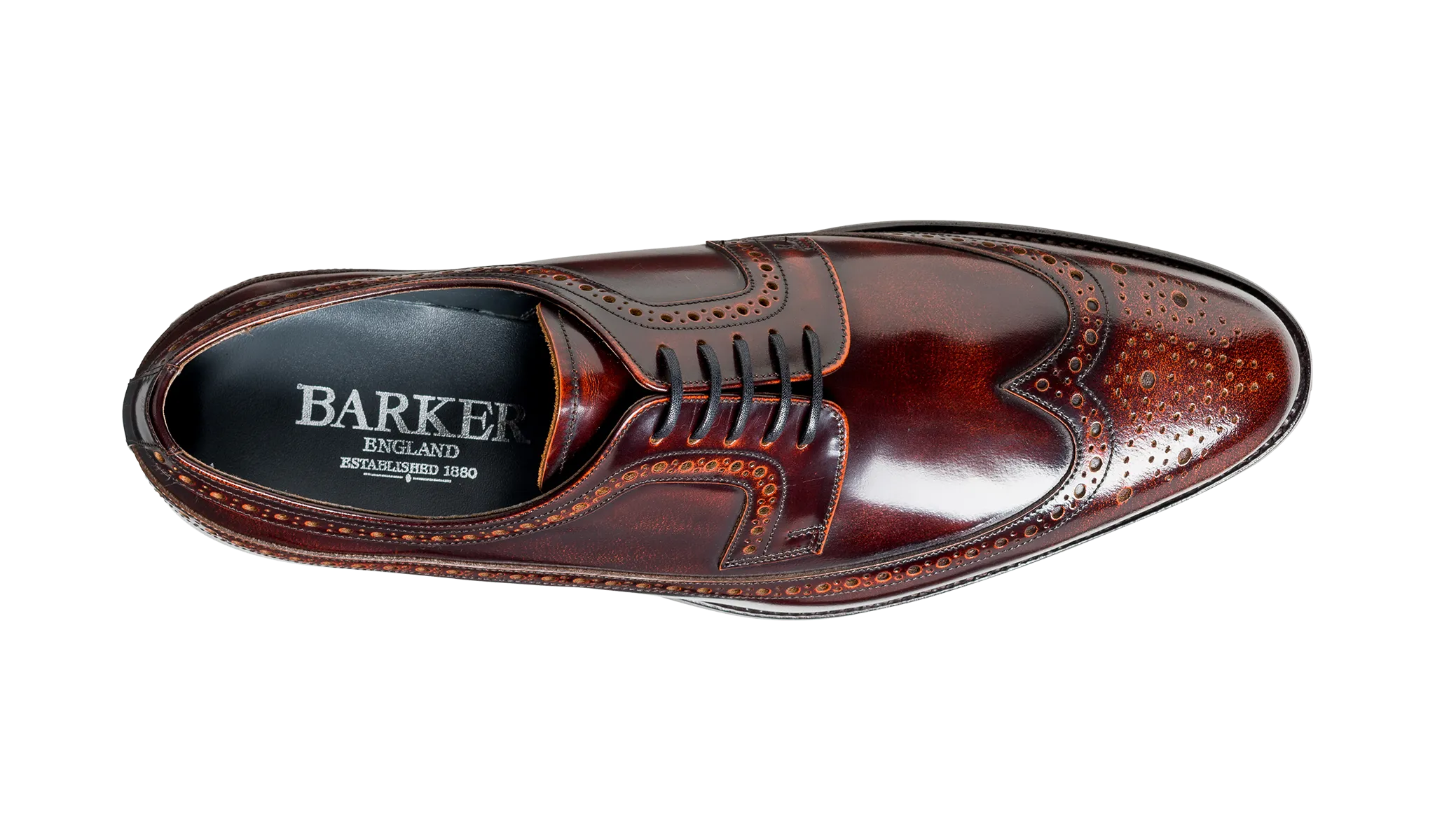 Barker Woodbridge Classic Oxford brogue - Brandy High-Shine