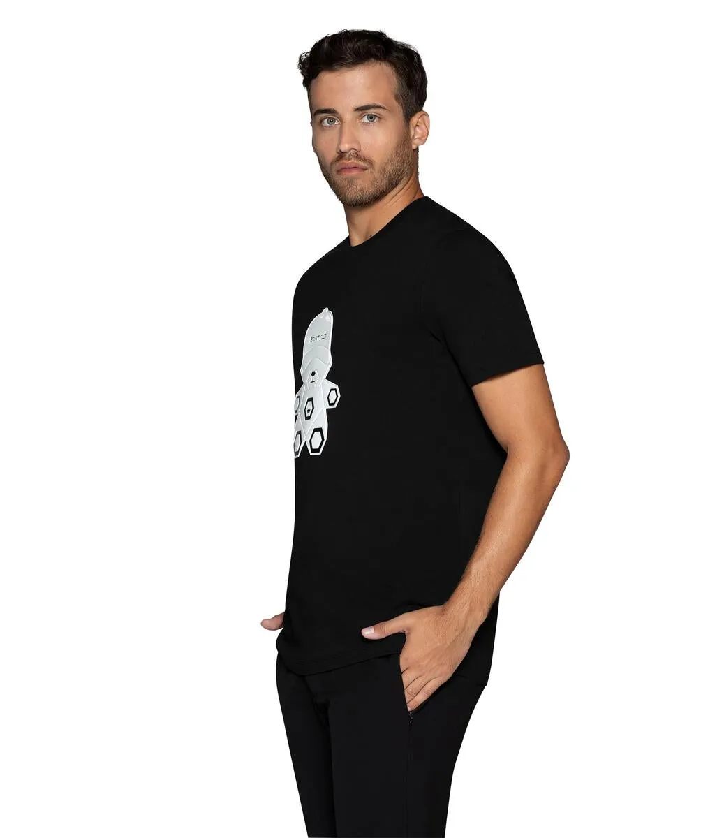 Bertigo Stretch Short-Sleeve Tshirts | PARKER-18T HEX TEDDY BLACK T-SHIRT