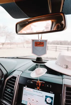 Black & Stone Cowboy Hat Rearview Mirror Charm