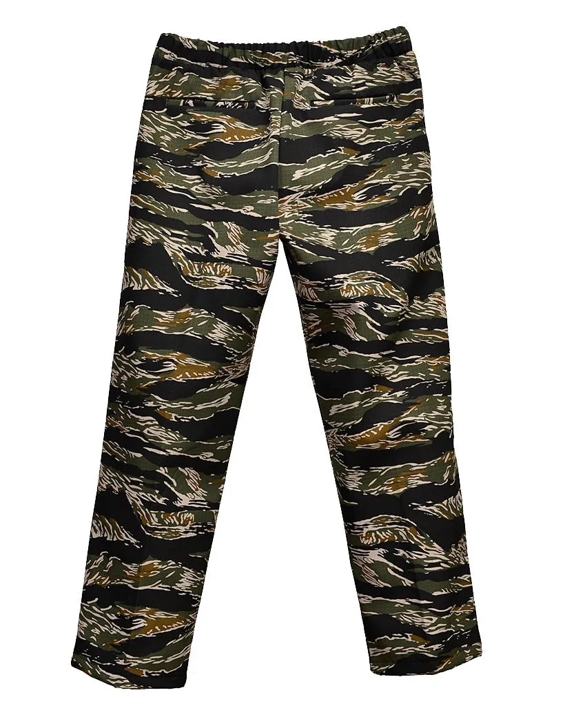 Black Khaki Camouflage Trousers Mens Waistband Casual Pants Relaxed