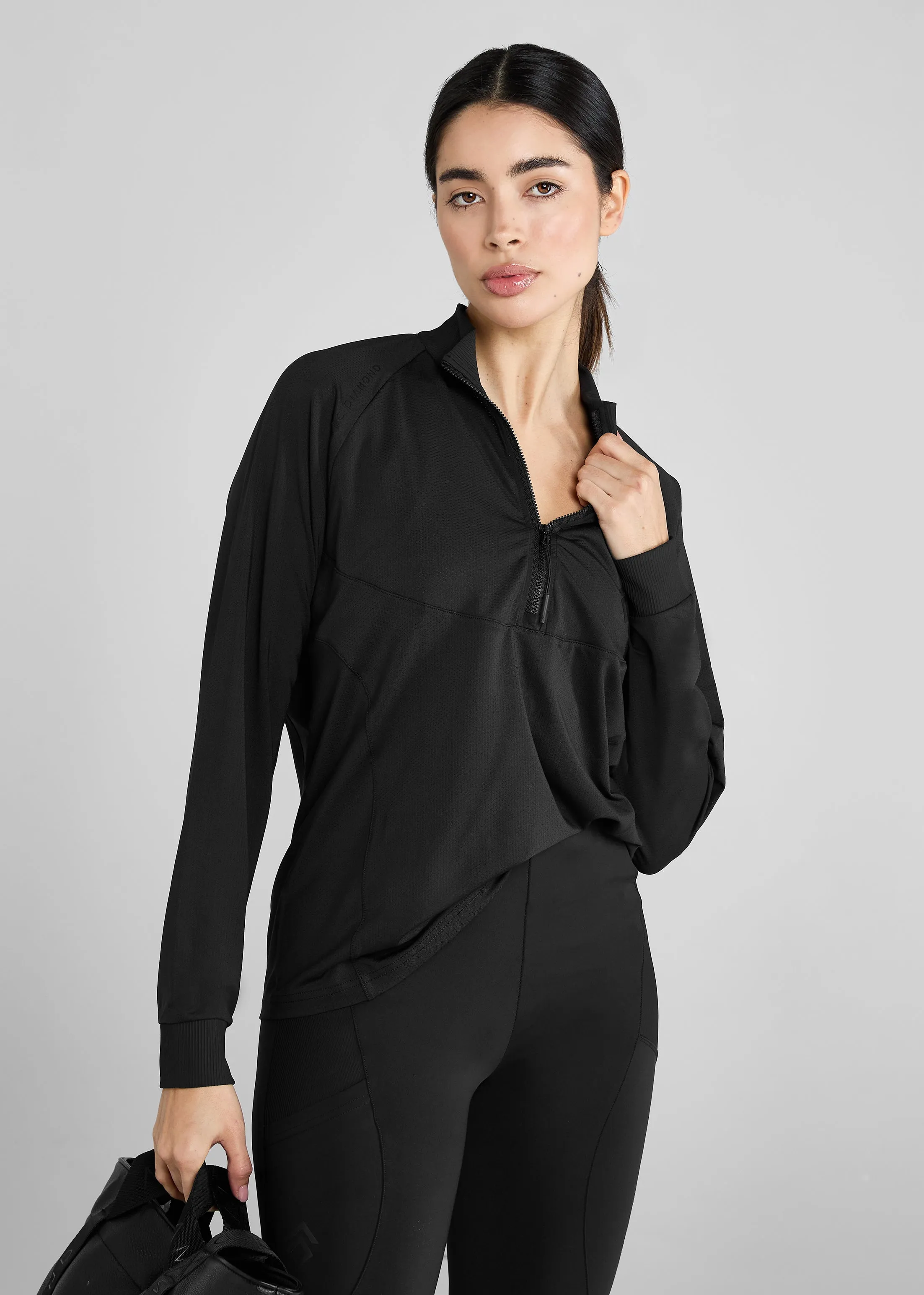 Black Long Sleeve Mesh Shirt