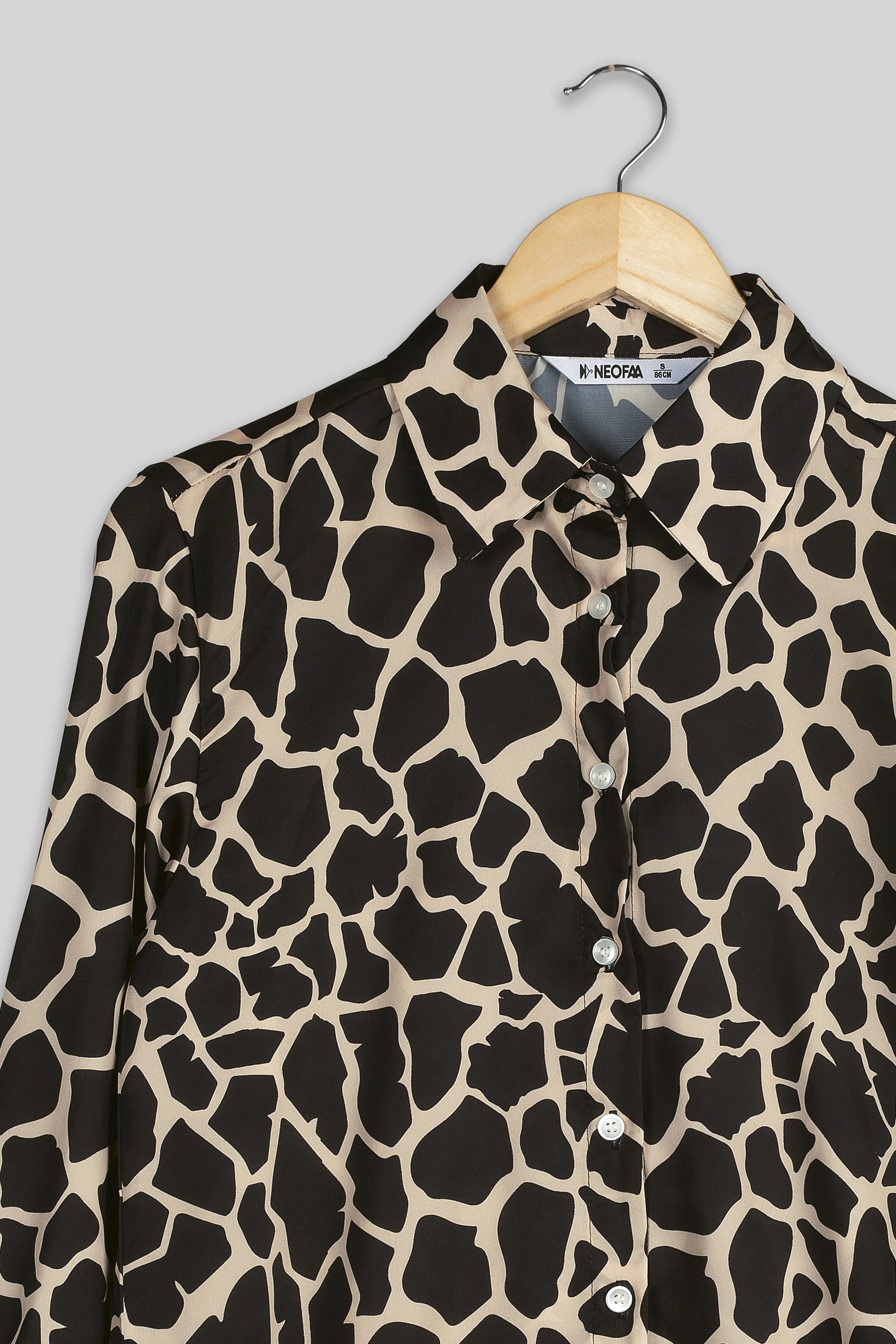 Black Snake Print Shirt For Women