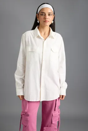 Blaze White Solid Women's Shirt