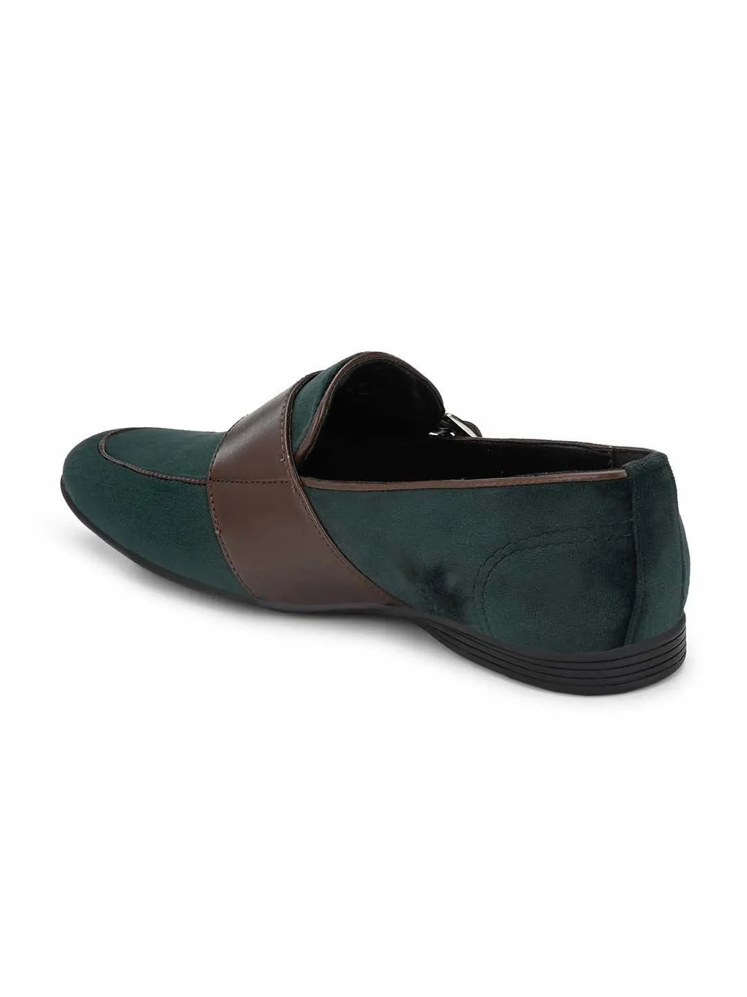 bottle Green velvet Monk-Strap