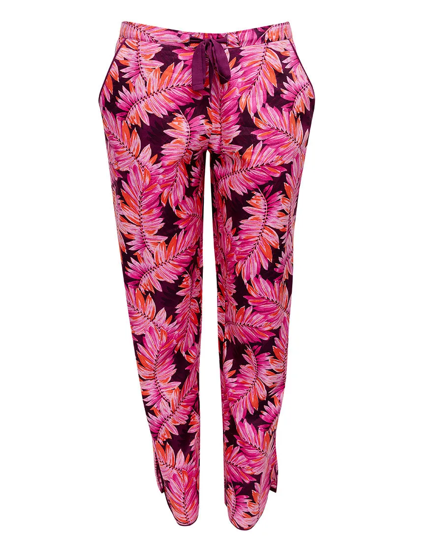 Carina Palm Leaf Print Pyjama Bottoms