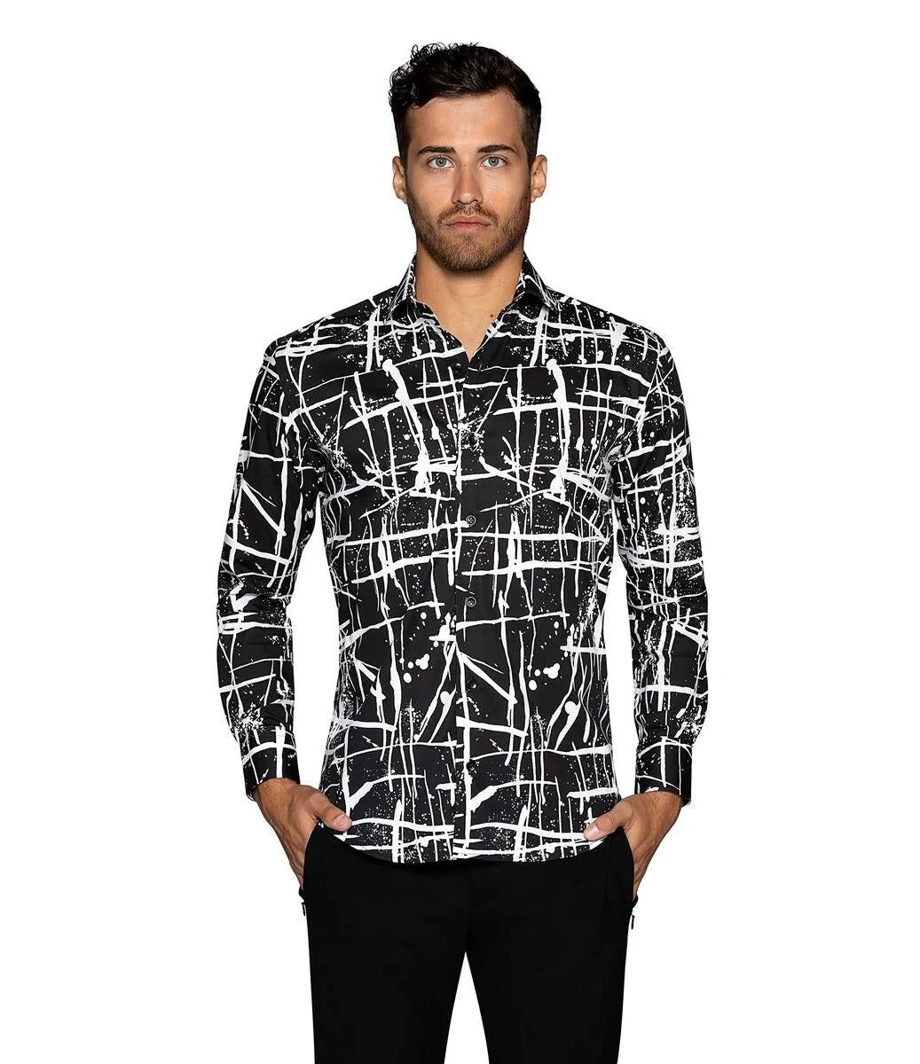 CARL-18 PAINT SPLAT BLACK SHIRT [Size S/2]