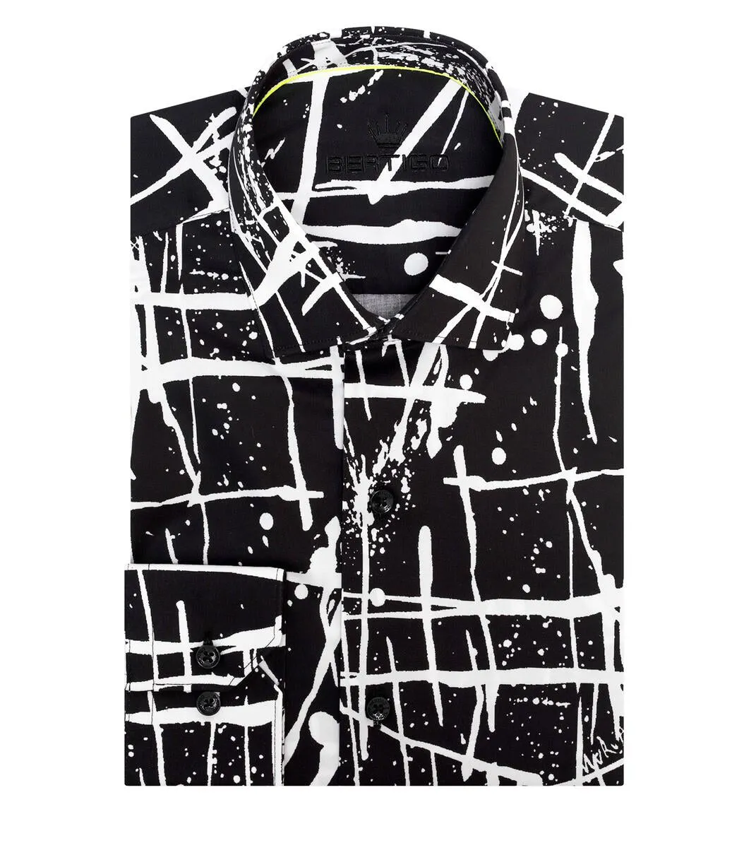 CARL-18 PAINT SPLAT BLACK SHIRT [Size S/2]