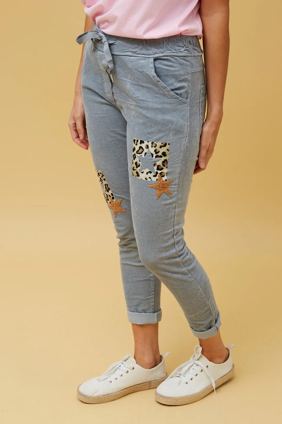 CARRISA PATCHWORK PRINT JOGGER PANTS