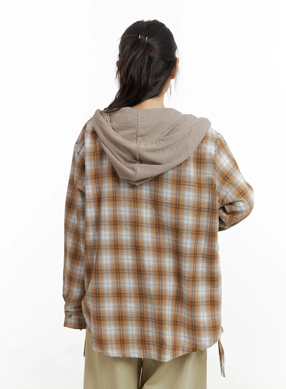 Checkered Hooded Shirt CM426