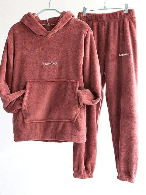 Cozy Women's Solid Color Sweatshirt and Tracksuit Pants Set for Everyday Wear