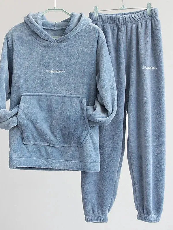 Cozy Women's Solid Color Sweatshirt and Tracksuit Pants Set for Everyday Wear