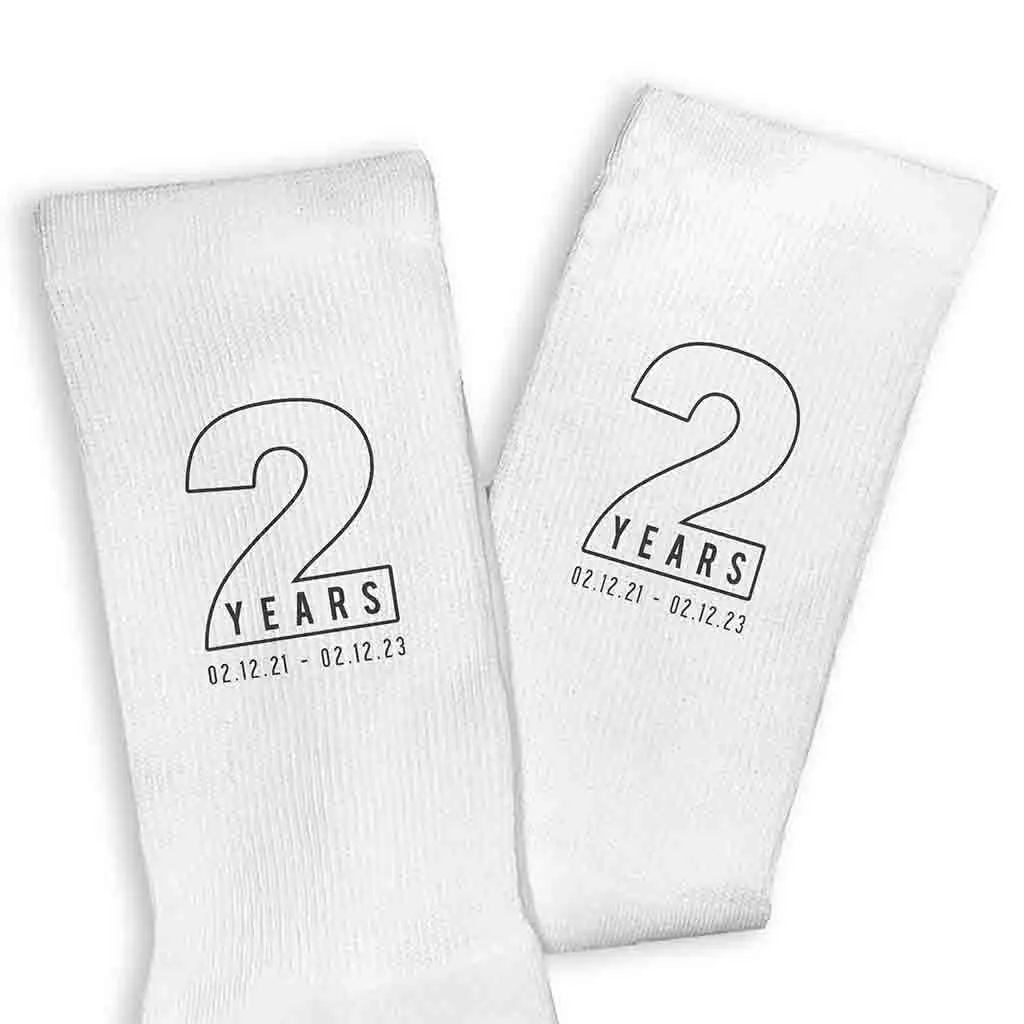 Custom Printed Socks for a 2 Year Anniversary Husband Gift