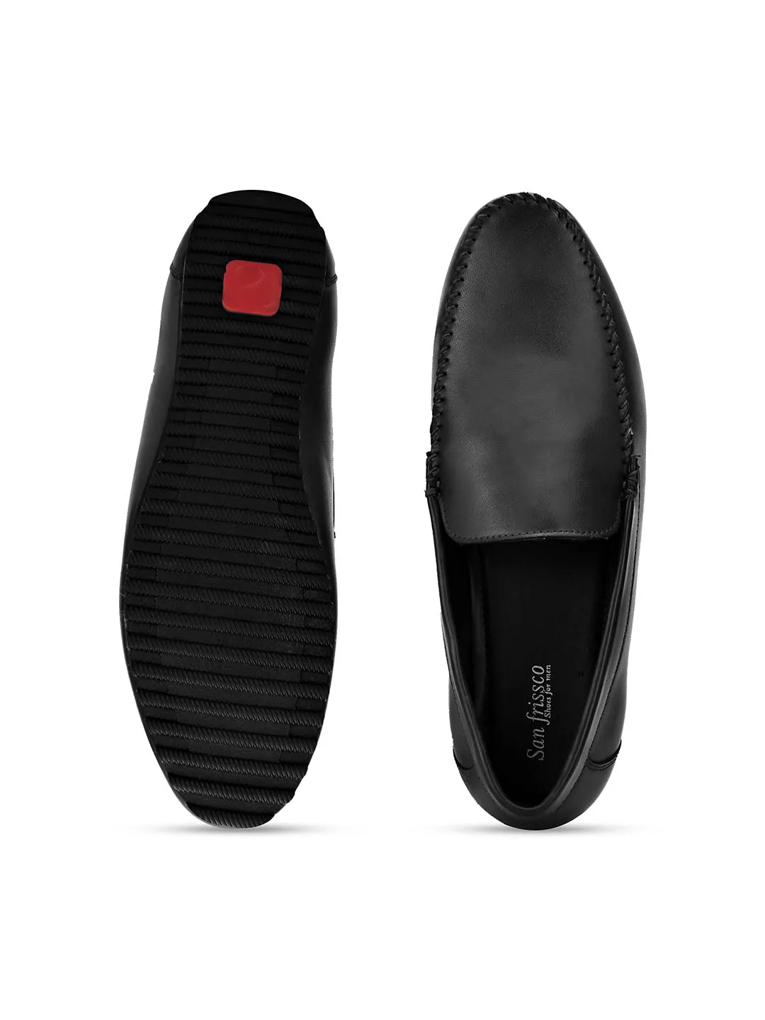 Dart Black Solid Loafers