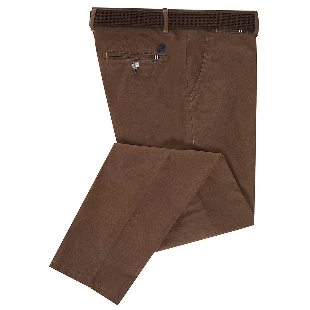 Douglas Cotton Stretch Chinos - Brown