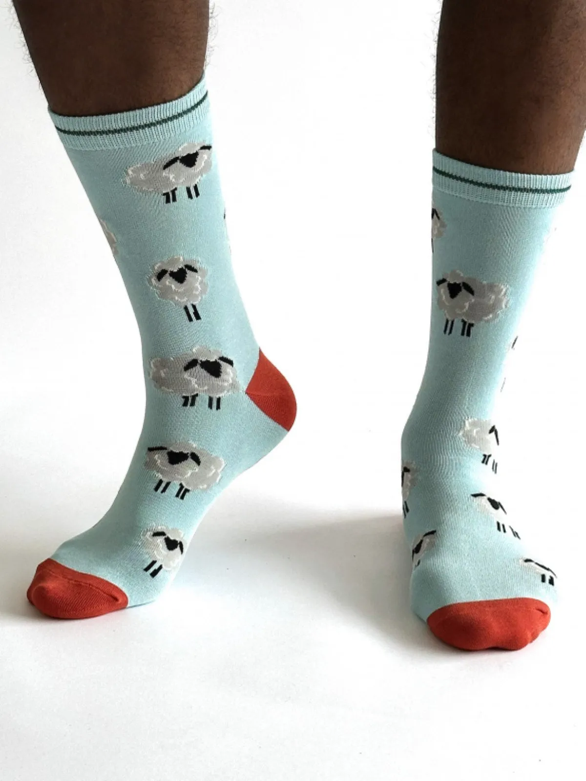 Elliot Sheep Bamboo Socks - Light Blue