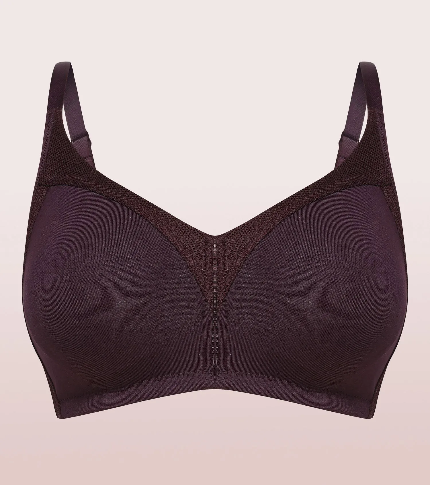 Enamor Fab-Cool AB75 M-frame Jiggle Control Full Support Stretch Cotton Bra for Women- Full Coverage, Non Padded and Wirefree - Black