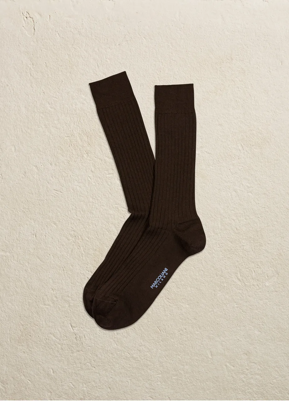 Extrafine Merino Ribbed Dress Sock Over the Calf MAR2740L