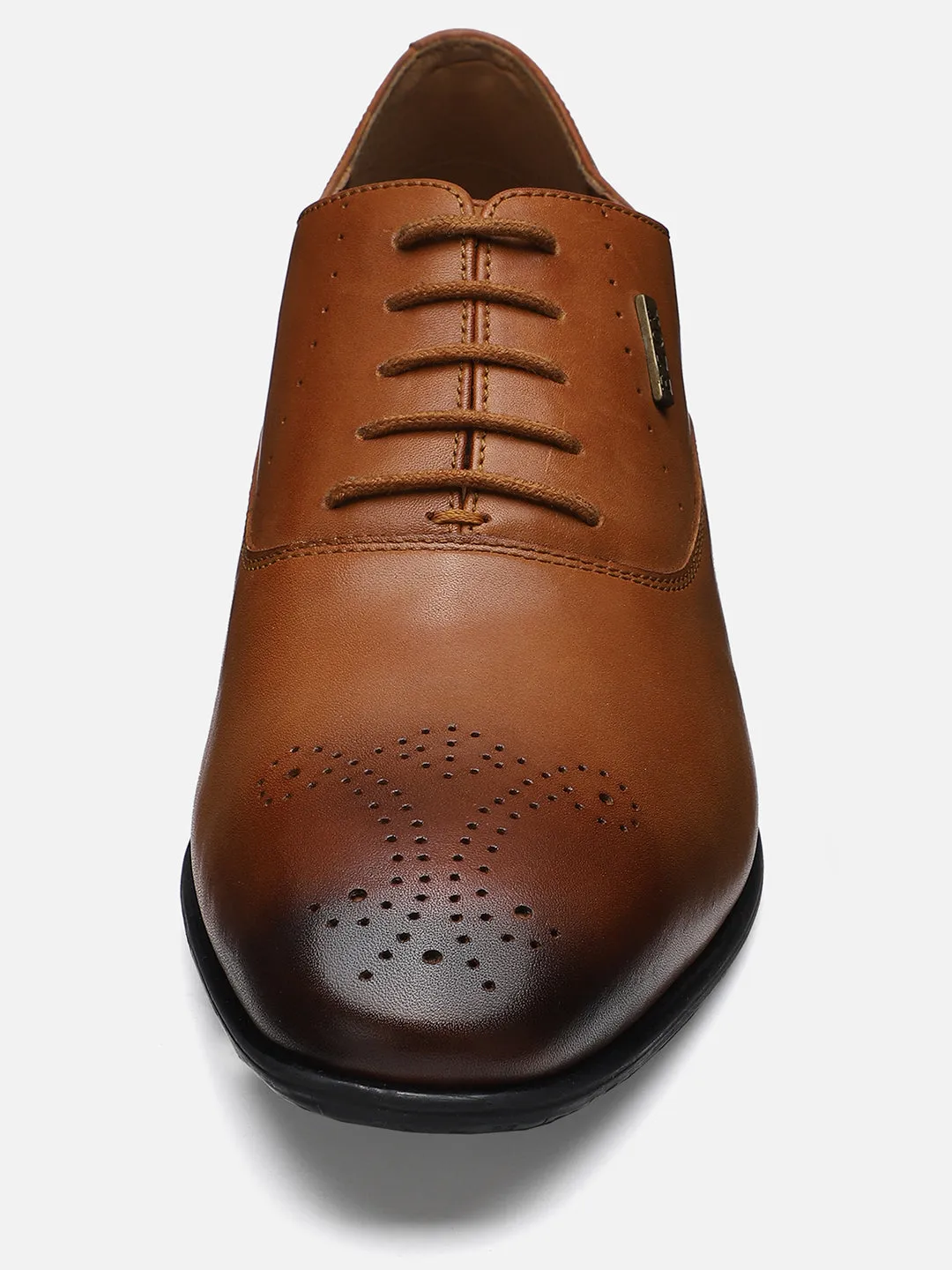 Ezok Men Bond 2043 Tan Leather Formal Shoes