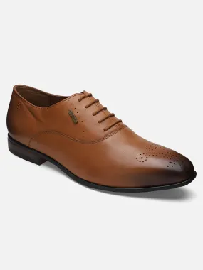 Ezok Men Bond 2043 Tan Leather Formal Shoes