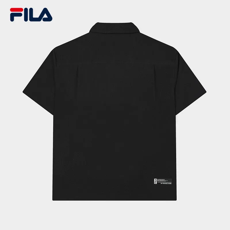 FILA CORE WHITE LINE FILA ORIGINALE Men Short Sleeves Woven Top in Black