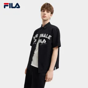 FILA CORE WHITE LINE FILA ORIGINALE Men Short Sleeves Woven Top in Black