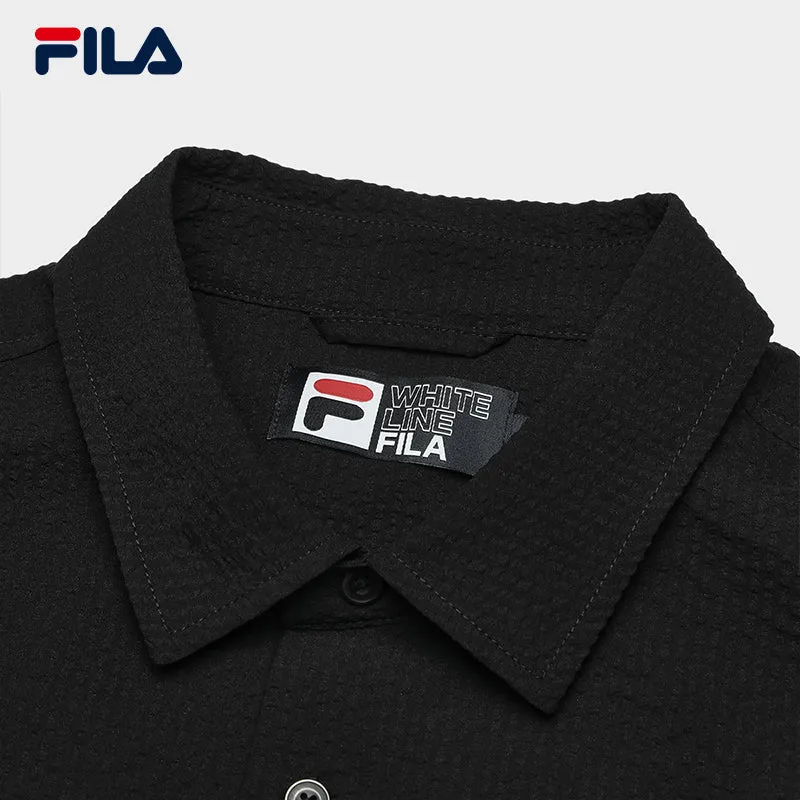 FILA CORE WHITE LINE FILA ORIGINALE Men Short Sleeves Woven Top in Black