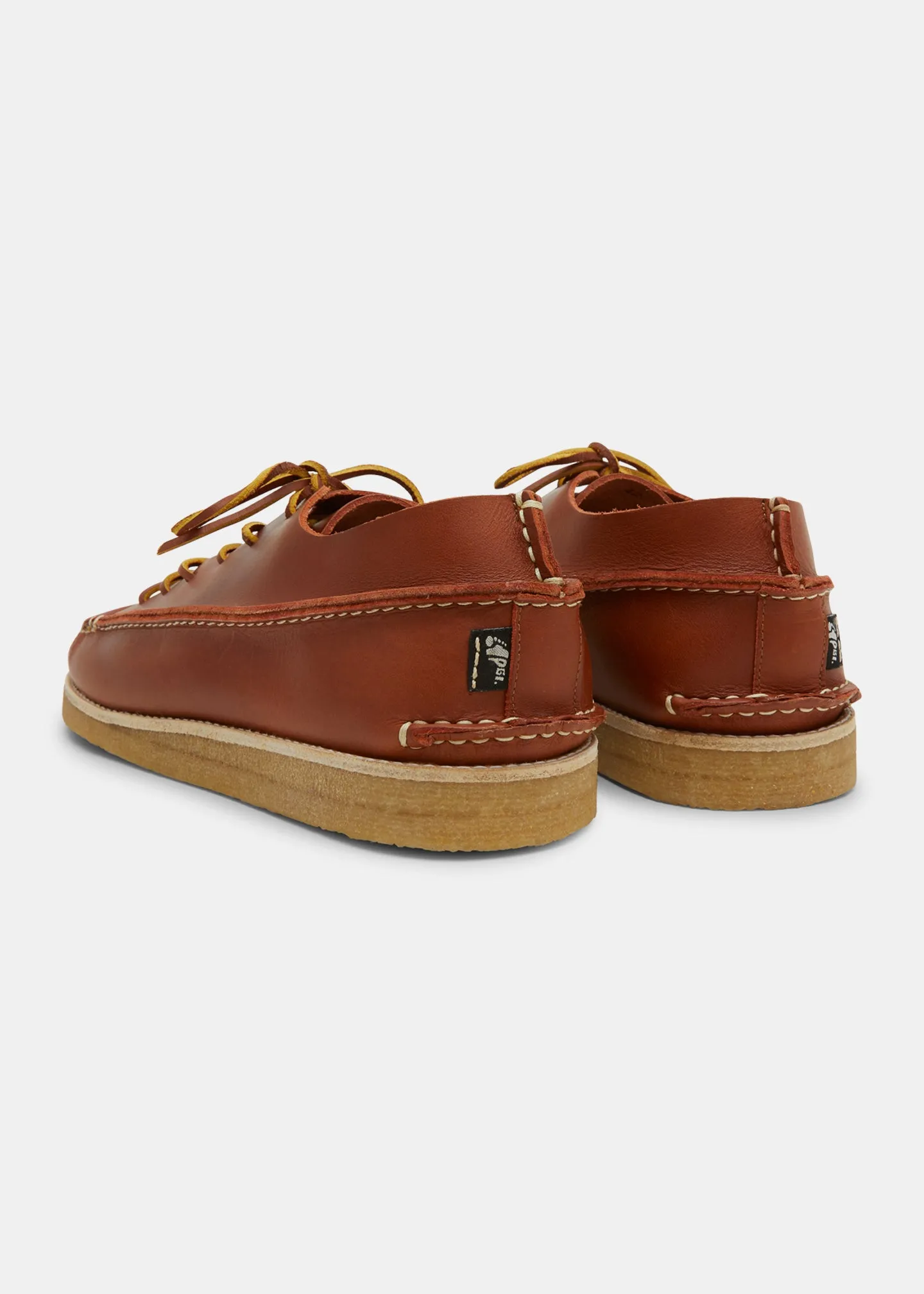 Finn Leather Lace Up Shoe On Crepe - Burnt Orange