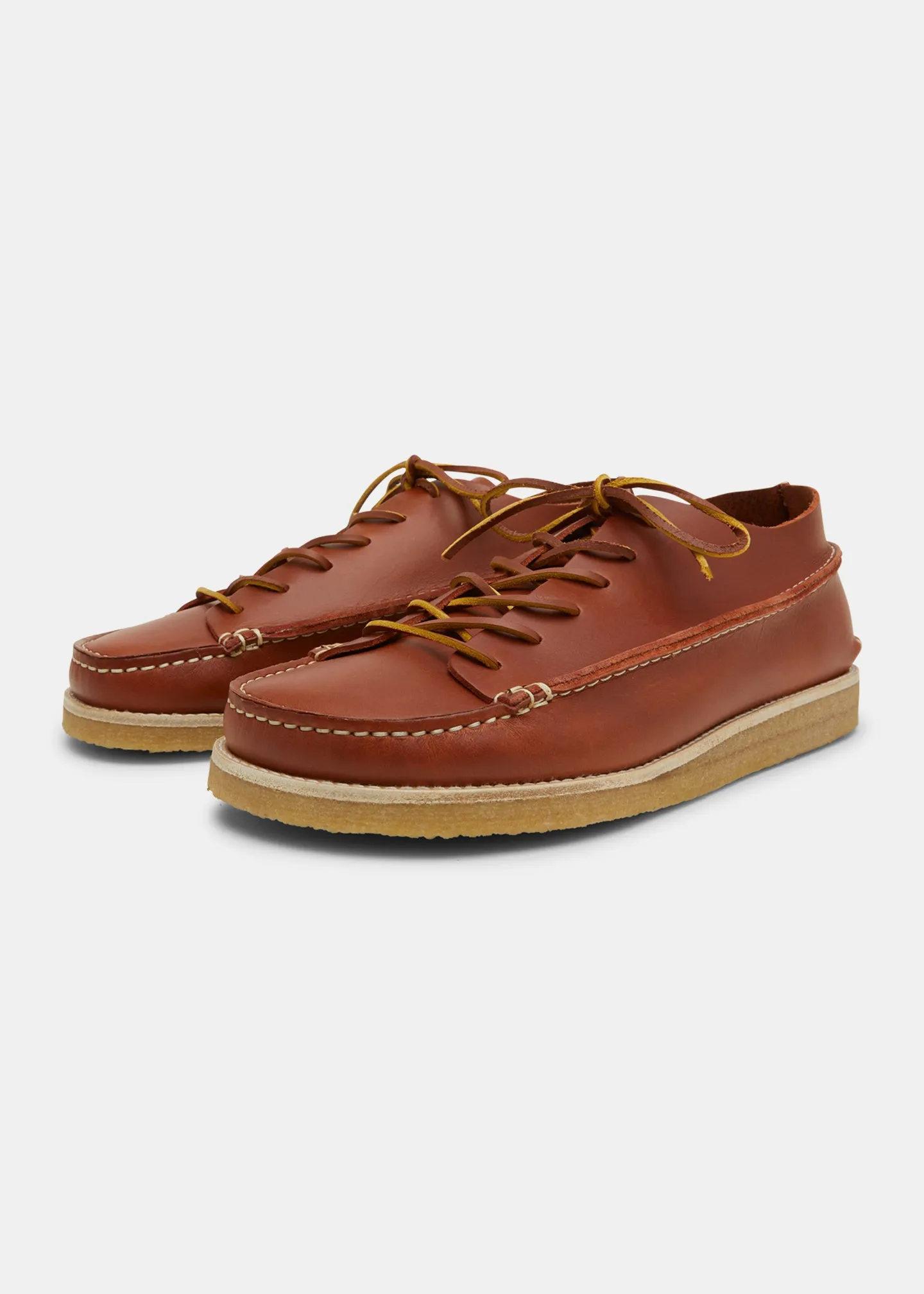 Finn Leather Lace Up Shoe On Crepe - Burnt Orange