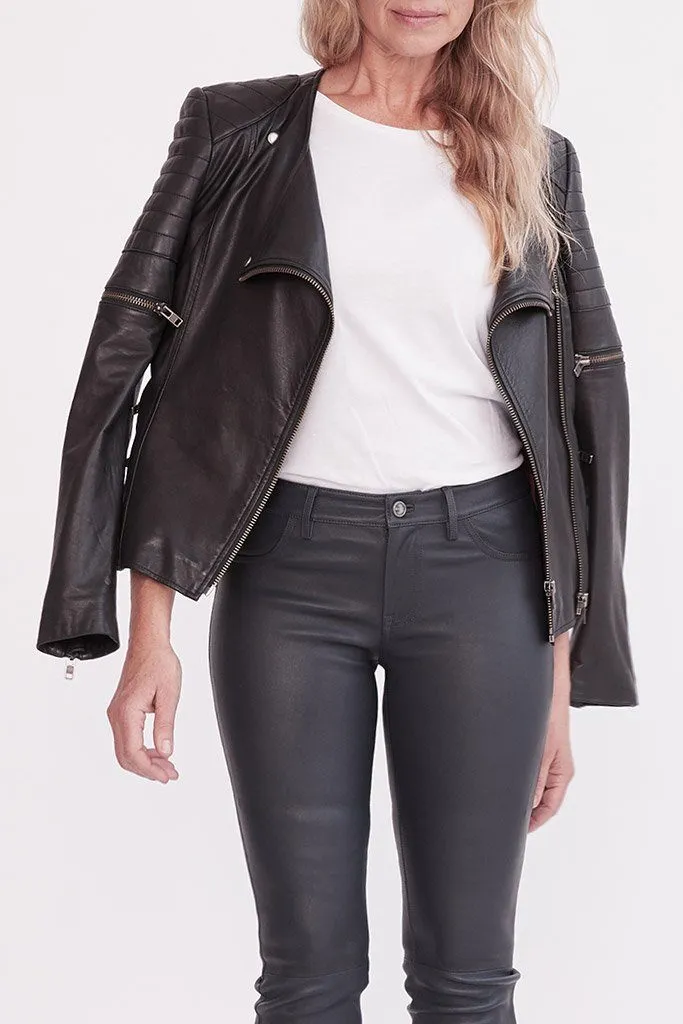 Greenwich Street Motor Jacket Black Leather