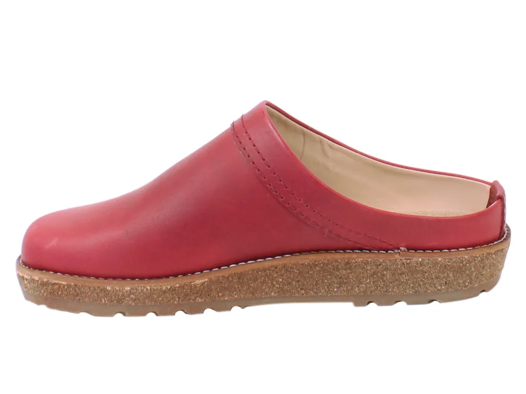 Haflinger Leather Clogs Travel Red