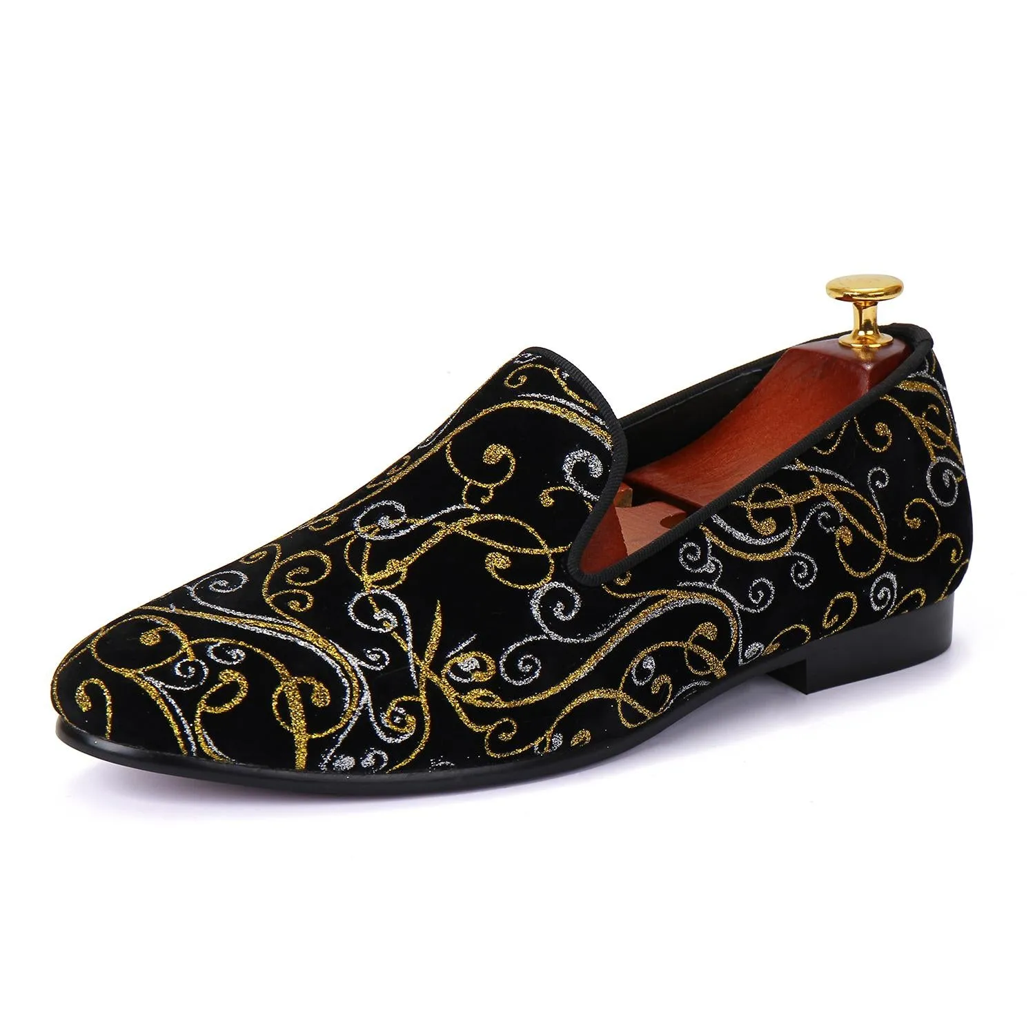 Harpelunde Paisley Men Loafers Slip On Wedding Shoes Velvet Slippers