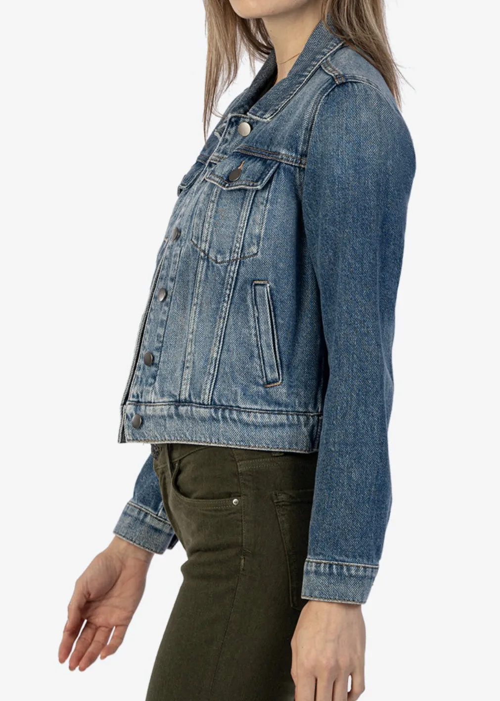 KUT Julia Crop Denim Capitalized Wash Jacket