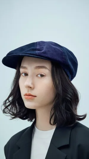 Ladies Corduroy Turtle Newsboy Cap